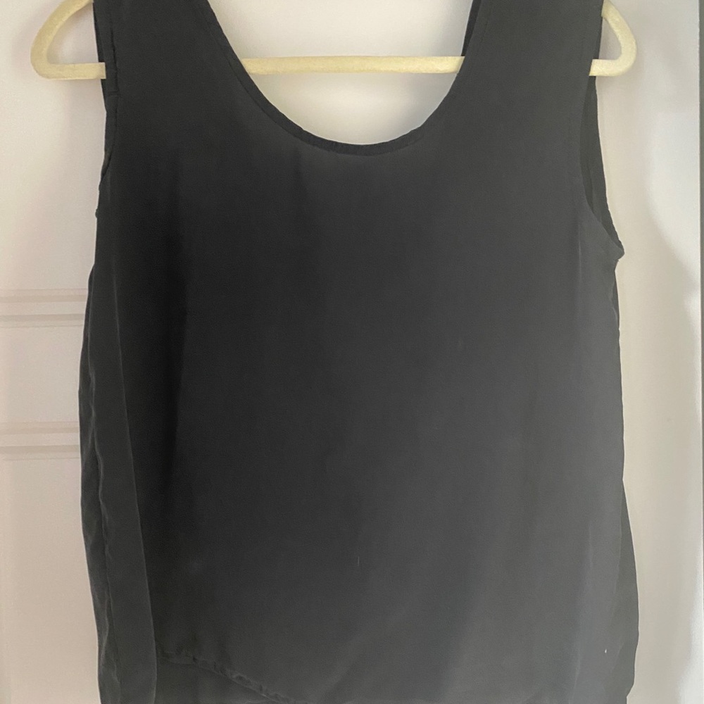 elizabeth suzann black silk marlena top